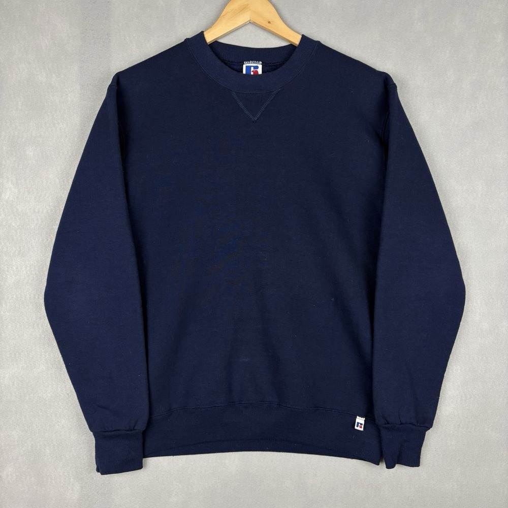 Vintage Russell Athletic Crewneck Sweatshirt Men’s Medium Navy Blue Made In USA